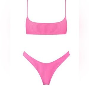 Triangl Ribbed Bikini Hot pink (with bag)